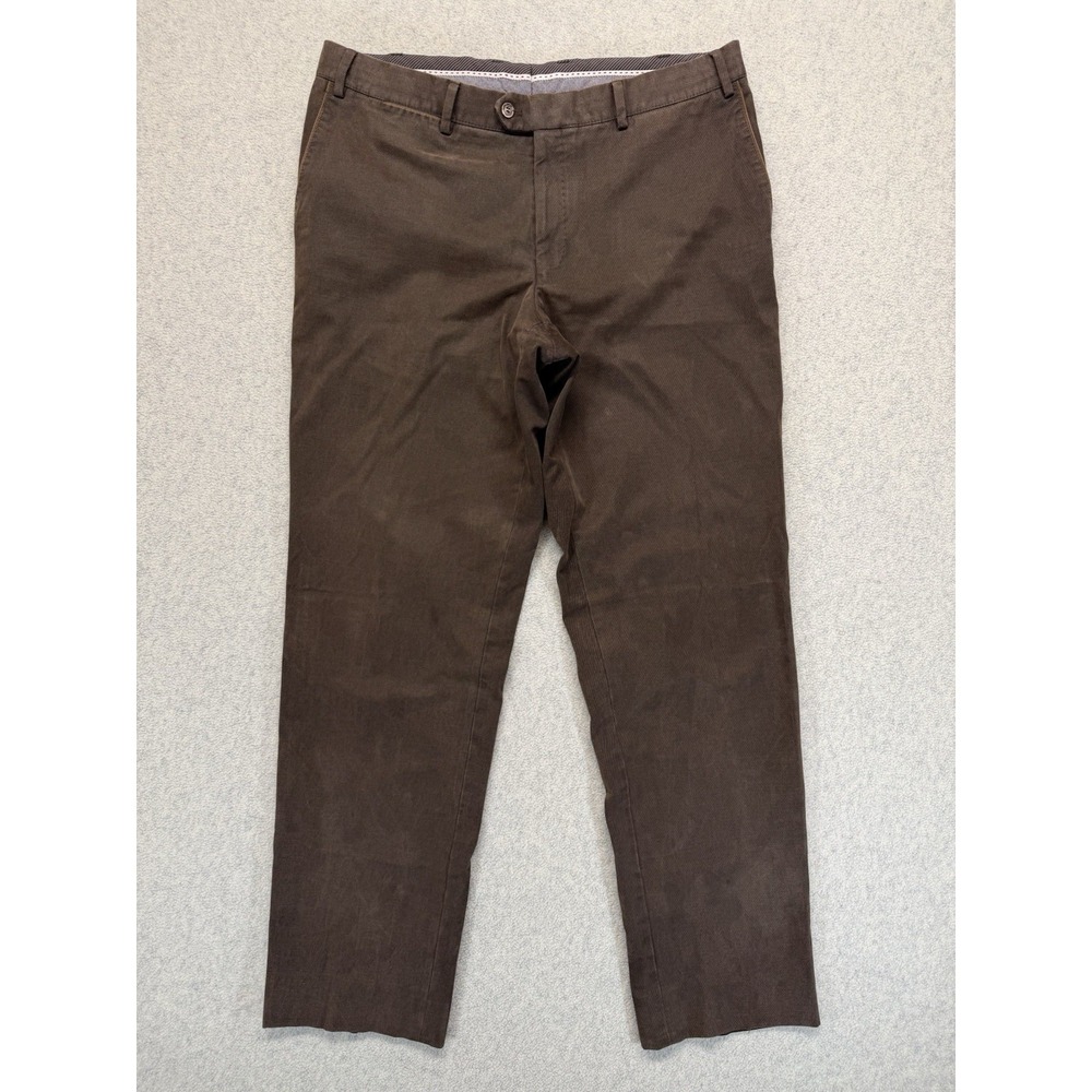 Hiltl Saturn Orion‎ Brown Flat Front Dress Pants Men's 38x32 EU 54